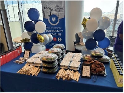 Balloons and treats on a table