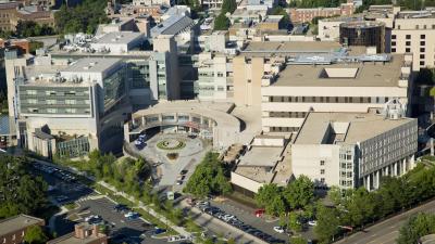 Aerial view of the Duke emergency department entrance