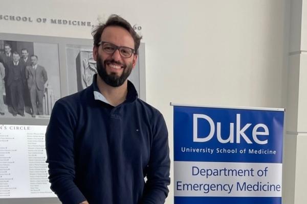 Division of Translational Health Sciences Chief Dr. Joao Ricardo Nickenig Vissoci at a research event for the Duke University School of Medicine students.