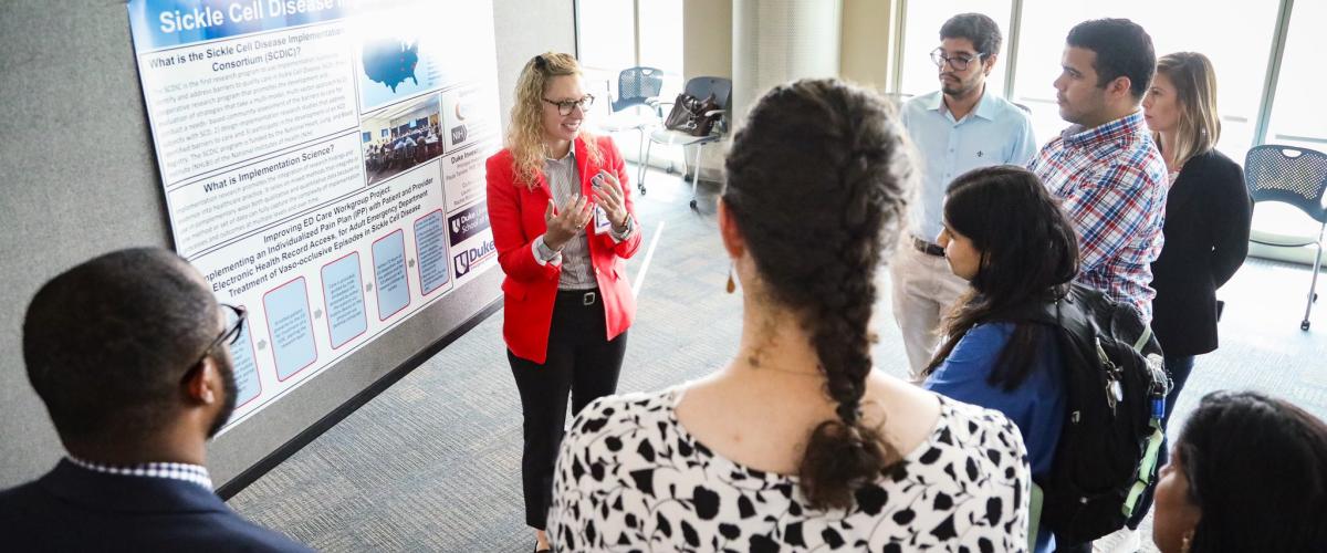 Dr. Lauren Siewny presents research at the EM Research Showcase