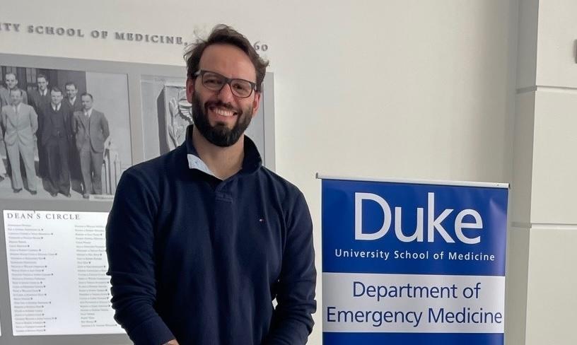 Division of Translational Health Sciences Chief Dr. Joao Ricardo Nickenig Vissoci at a research event for the Duke University School of Medicine students.